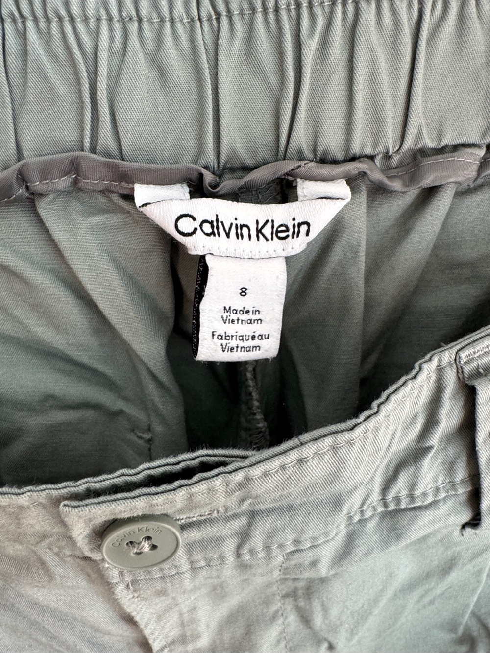 Green Cargo Pants Calvin Klein - New! - Picture 2 of 3